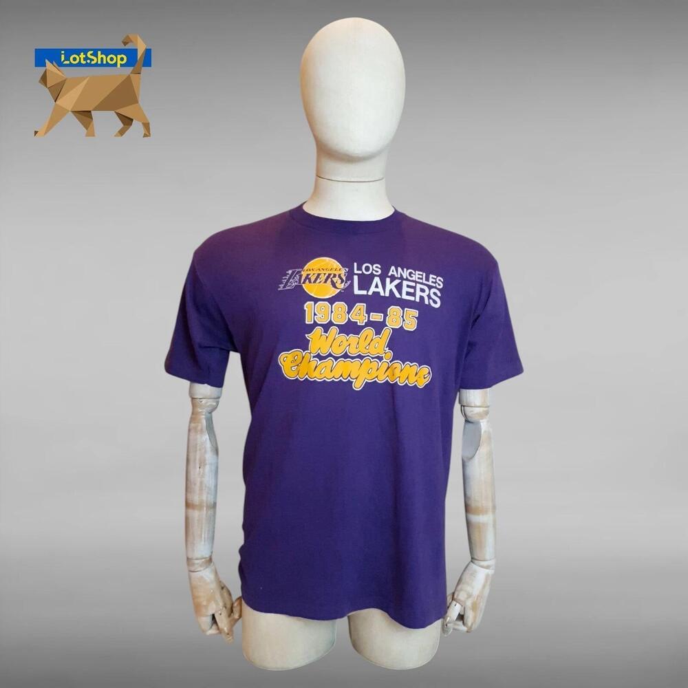 Los Angeles Lakers 1984-85 World Champions Made In Usa T-Shirt Tee L